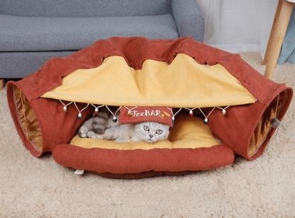 Feline Funhouse Interactive Cat Tunnel - Portable Play Toy For Cats, Rabbits, And Ferrets