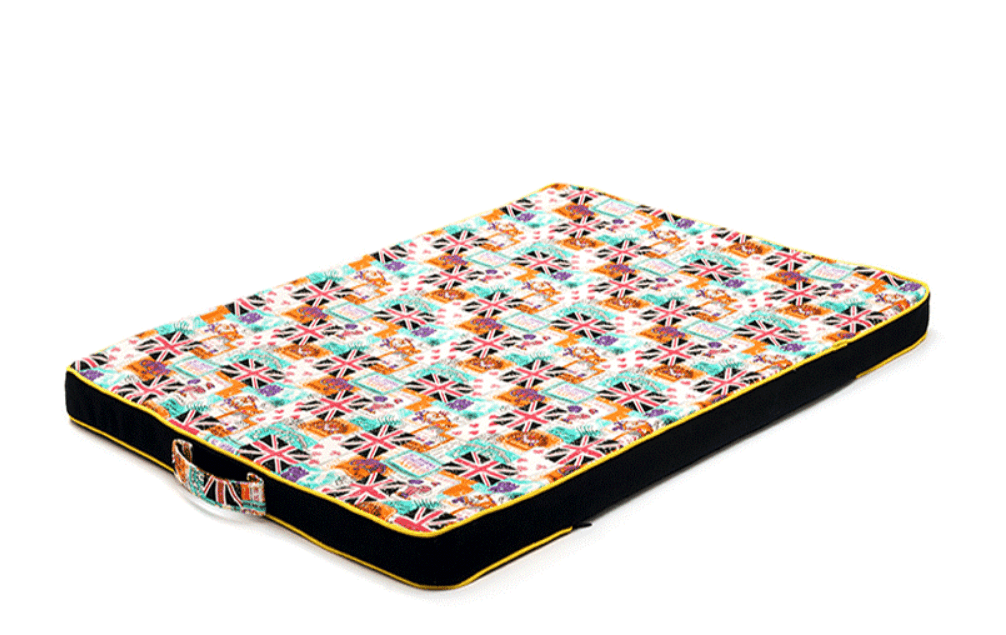 Luxury Printed Canvas Dog Bed - Thick And Comfortable Pet Mattress