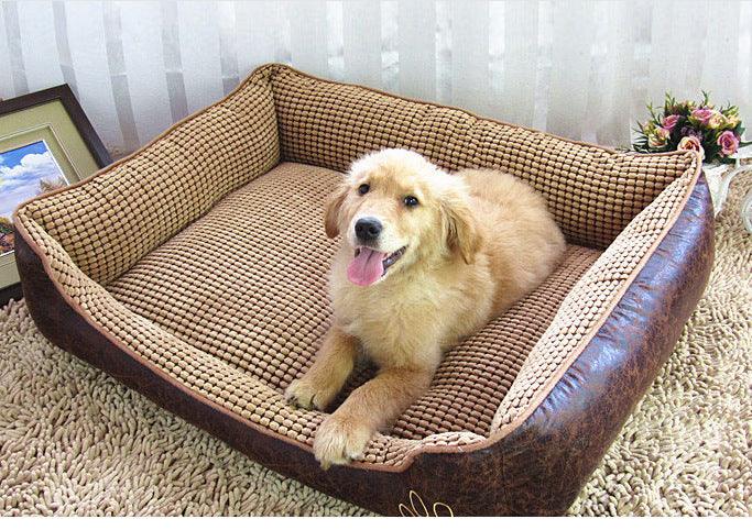 Luxury Suede Dog Bed Set With Free Bone, Blanket, And Summer Mat