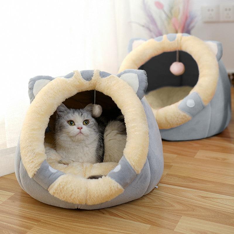 Enclosed Villa Cat House - Cozy Bed And Hideaway For Your Feline Friend