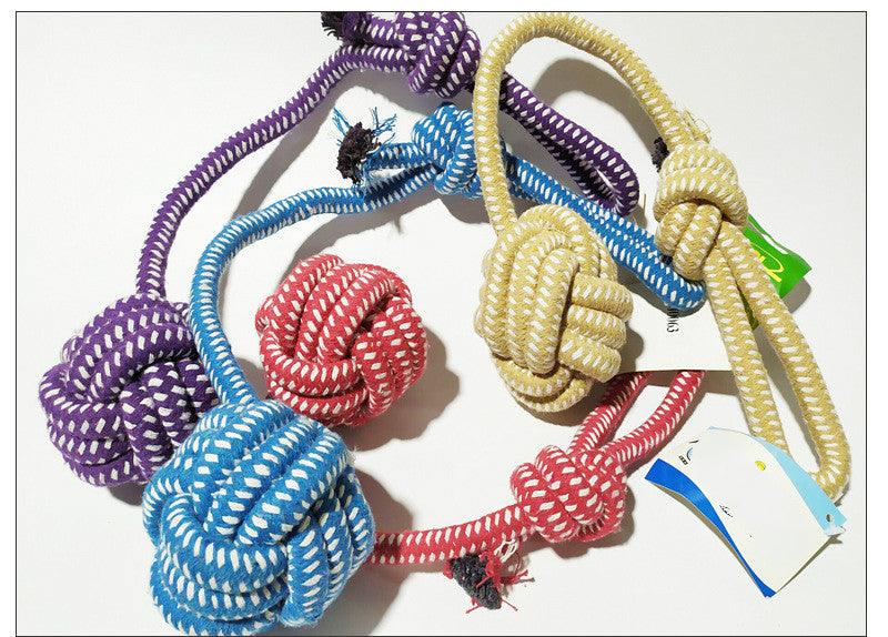Handcrafted Cotton Rope Dog Leash Toys-1