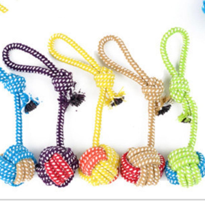 Handcrafted Cotton Rope Dog Leash Toys-3