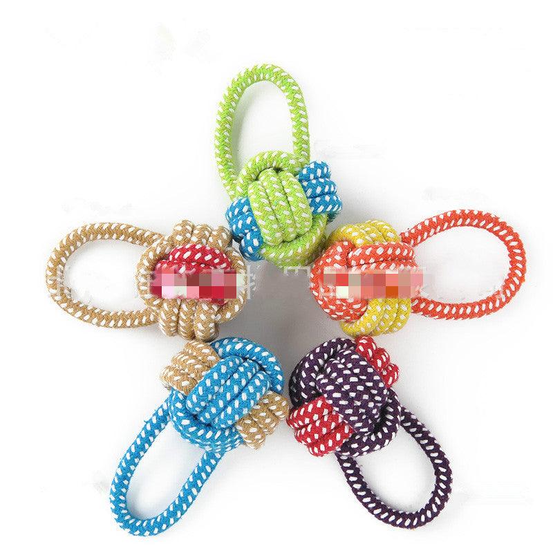 Handcrafted Cotton Rope Dog Leash Toys-2