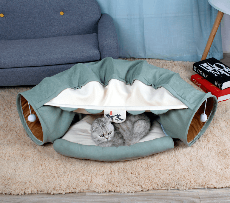 Feline Funhouse Interactive Cat Tunnel - Portable Play Toy For Cats, Rabbits, And Ferrets