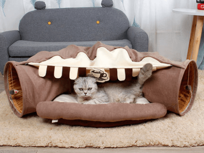 Feline Funhouse Interactive Cat Tunnel - Portable Play Toy For Cats, Rabbits, And Ferrets