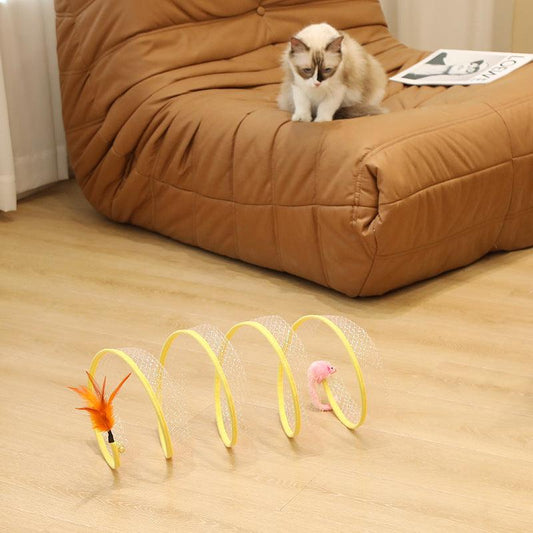 Sleek And Playful Foldable Cat Tunnel Toy Set