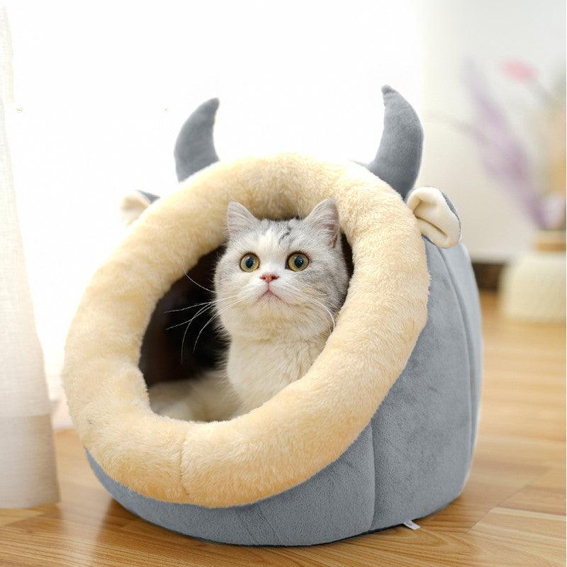 Enclosed Villa Cat House - Cozy Bed And Hideaway For Your Feline Friend