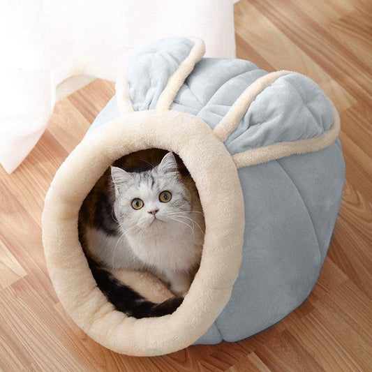 Enclosed Villa Cat House - Cozy Bed And Hideaway For Your Feline Friend